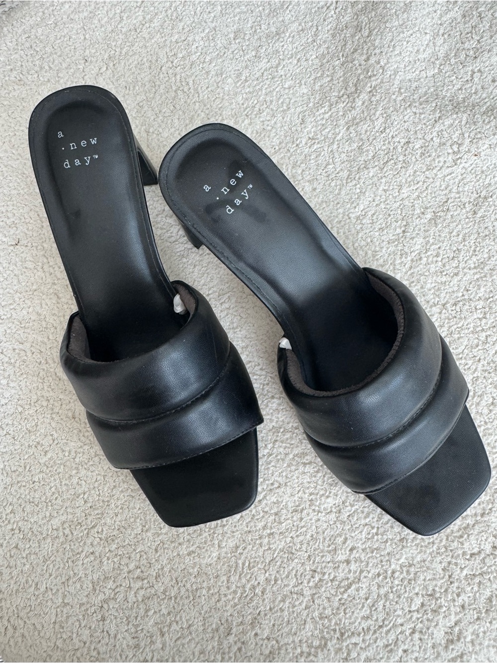 NWOT a new day Black Padded Slide Heels